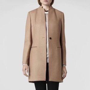 All saints hendricks camel wool coat
